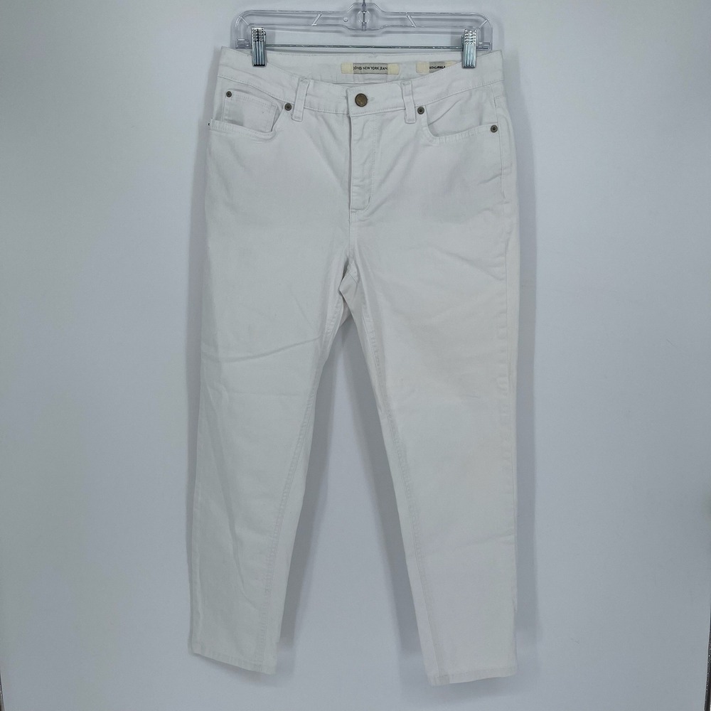 Jones New York Women's White Mid Rise Soho Ankle Stretch Denim Jeans Size 10